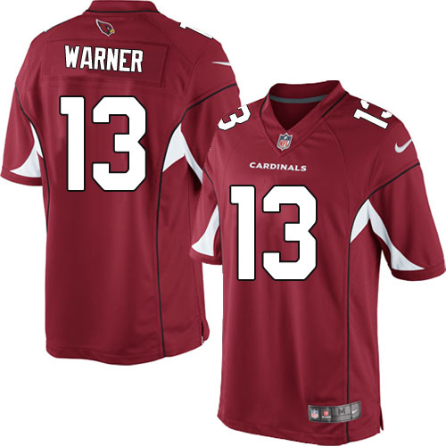 Men's Limited Kurt Warner Nike Jersey Red Home - #13 NFL Arizona Cardinals